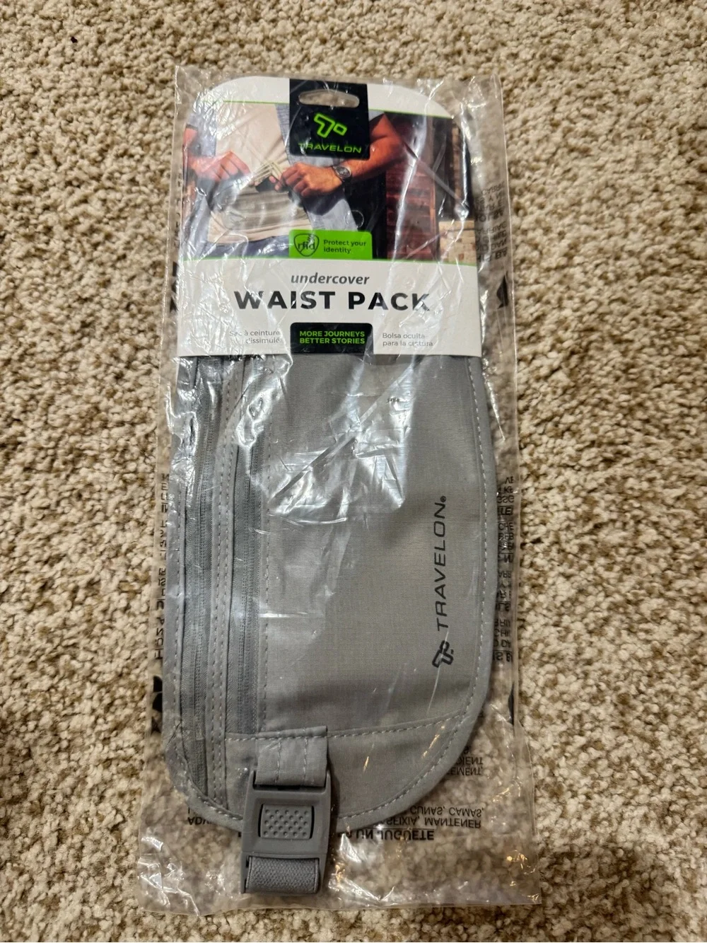 Travelon Gray Undercover Waist Pack Travel Money Belt